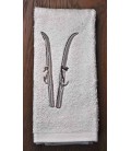 Serviette de toilette, motif skis vintage
