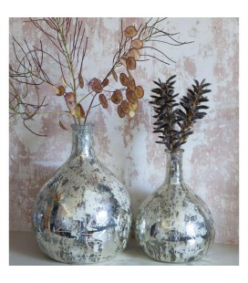 Petit vase Latika Leaf en verre mercurisé