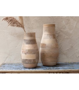 Vase Batwa small, en bois de manguier, maison Nkuku