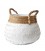 Panier en bambou et jonc de mer - blanc