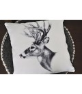 Coussin "Cerf Black and White"