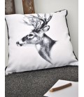 Coussin "Cerf Black and White"