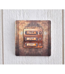 Interrupteur décoré "boutons vintage métal"