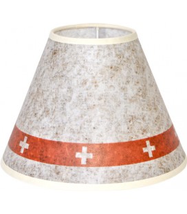 Lampe "Bergerie" marbre  abat-jour "Croix Suisse"