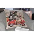 Coussin "Scooter Dog" rouge